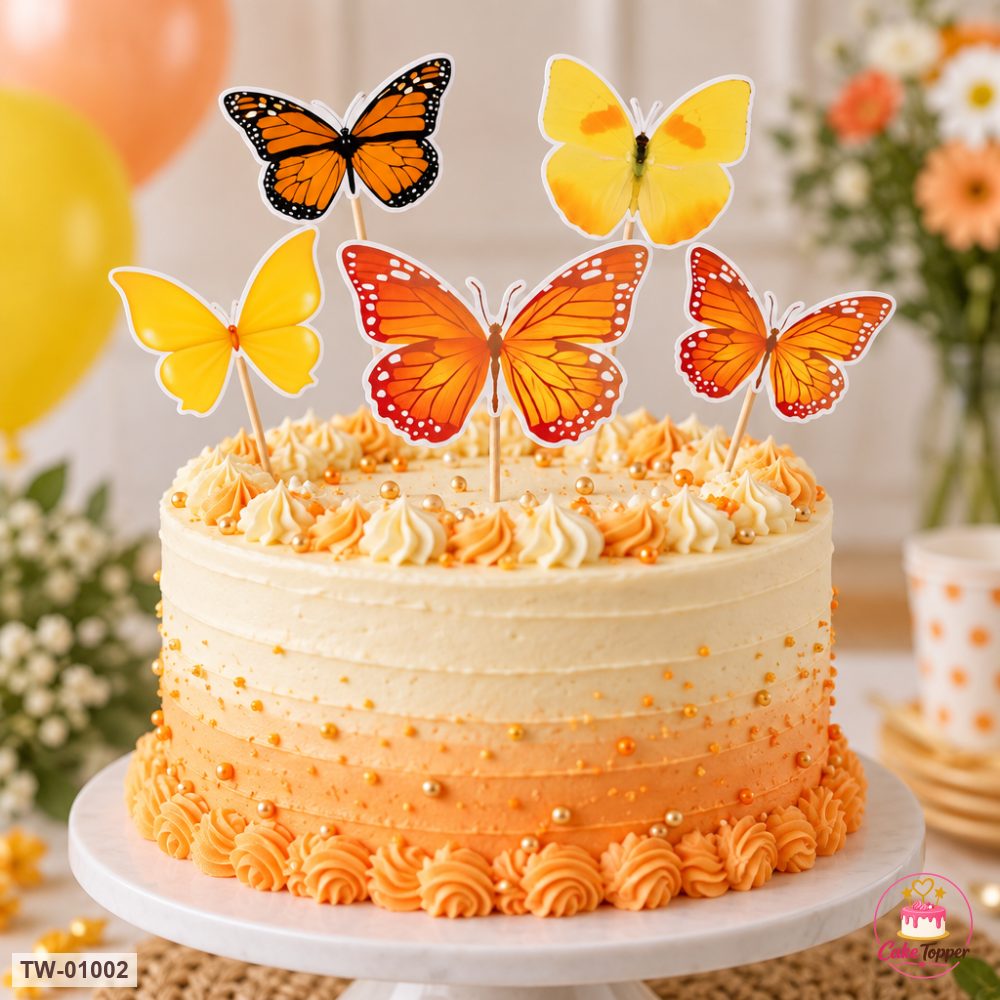 Butterfly Topper Sheet 33 on a cake