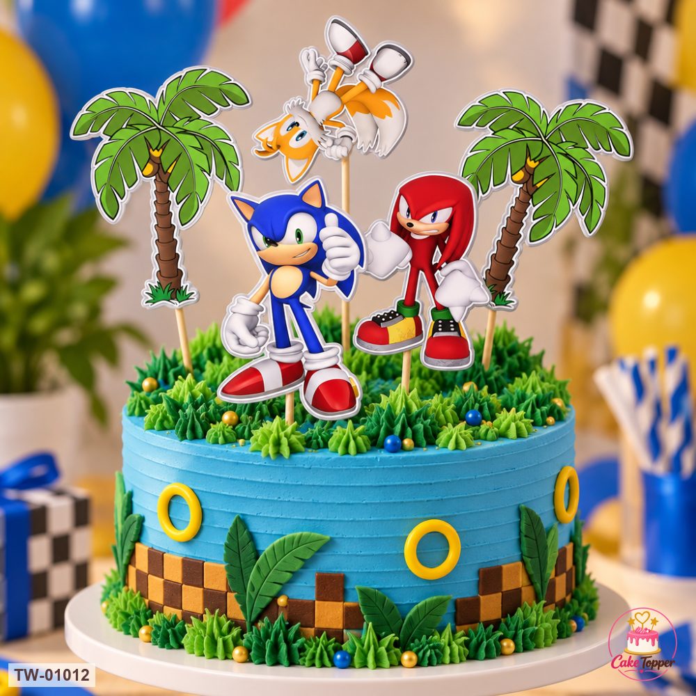 Sonic Topper Sheet 33 on a cake