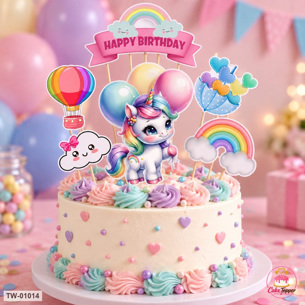 Unicorn Topper Sheet 33 on a cake