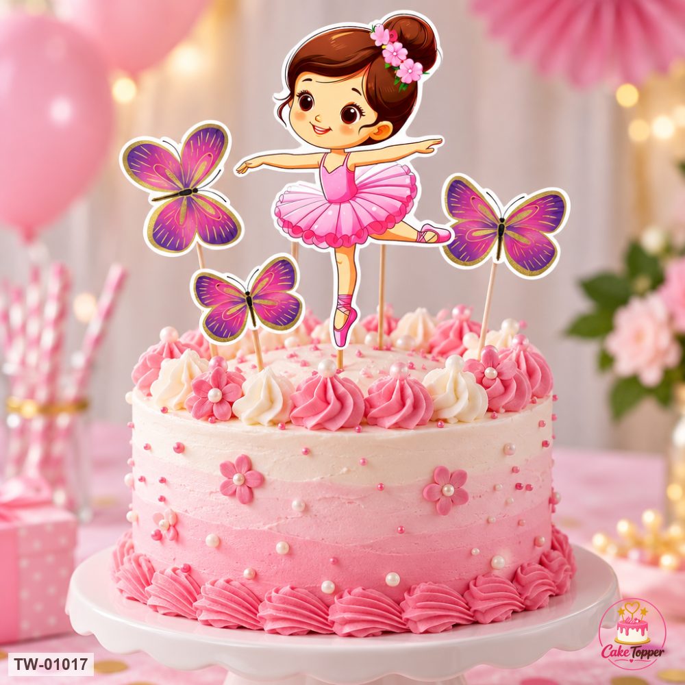 Little Girl Topper Sheet 33 on a cake