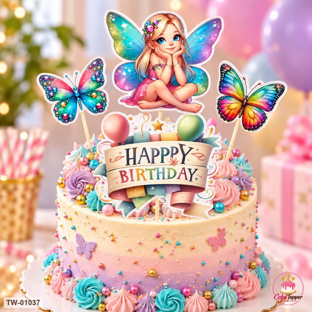 Little Girl Topper Sheet 34 on a cake