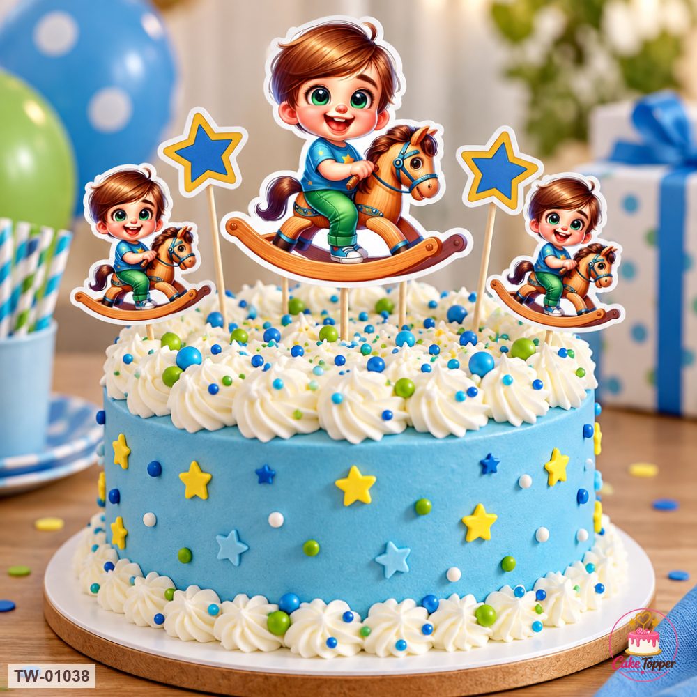 Little Boy Topper Sheet 34 on a cake