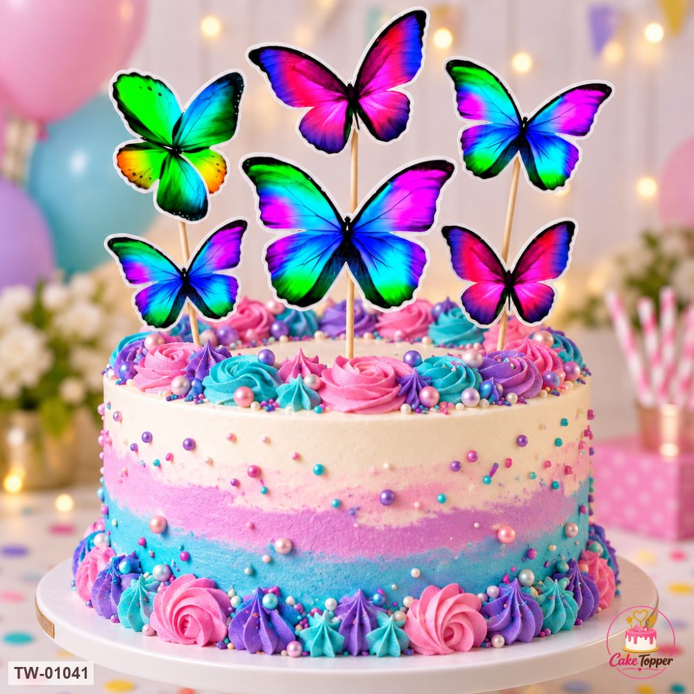 Butterfly Topper Sheet 35 on a cake