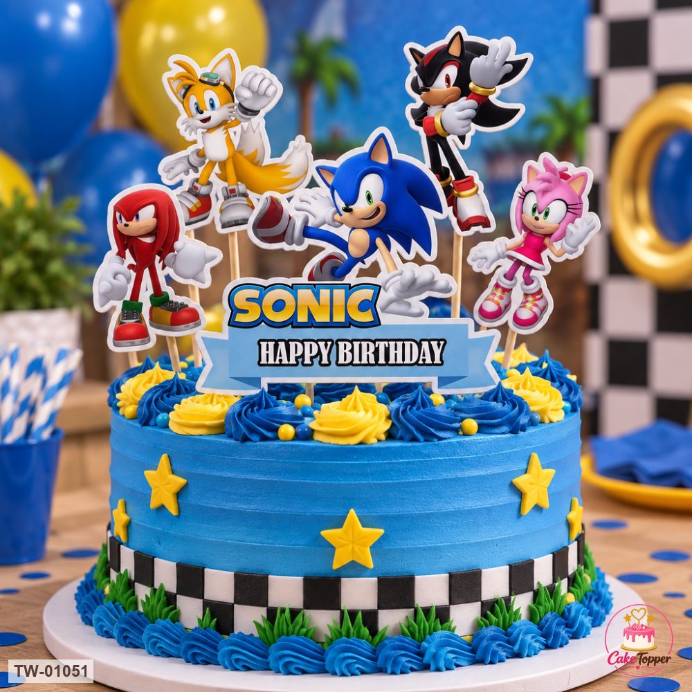 Sonic Topper Sheet 35 on a cake