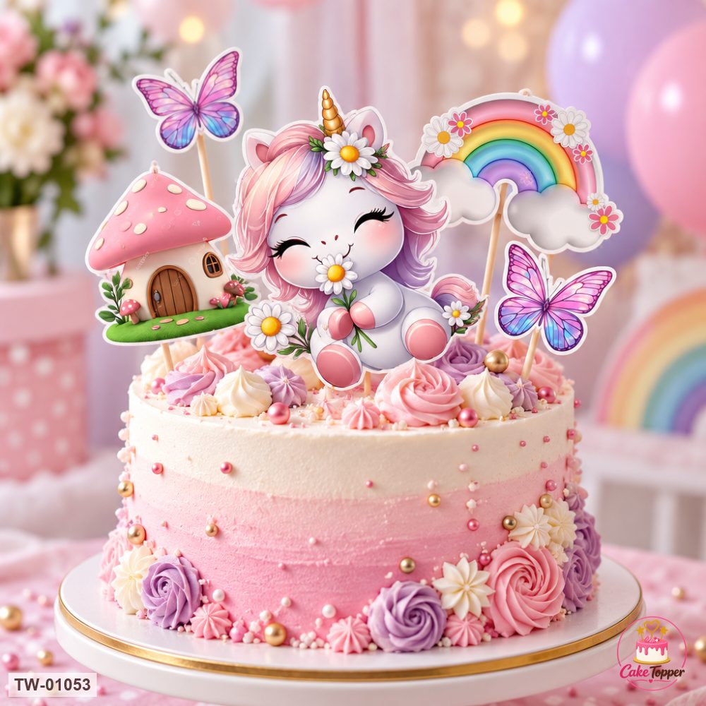 Unicorn Topper Sheet 35 on a cake