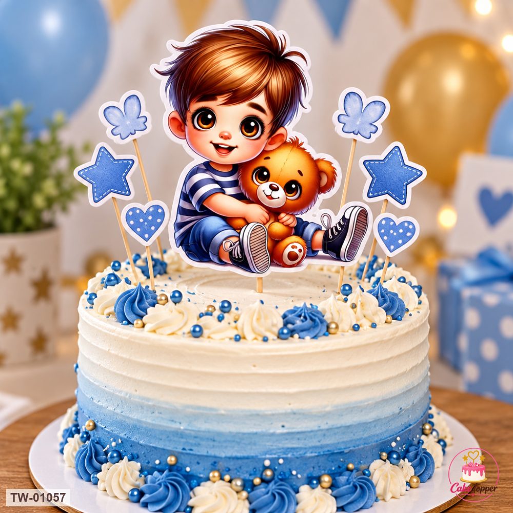 Little Boy Topper Sheet 35 on a cake