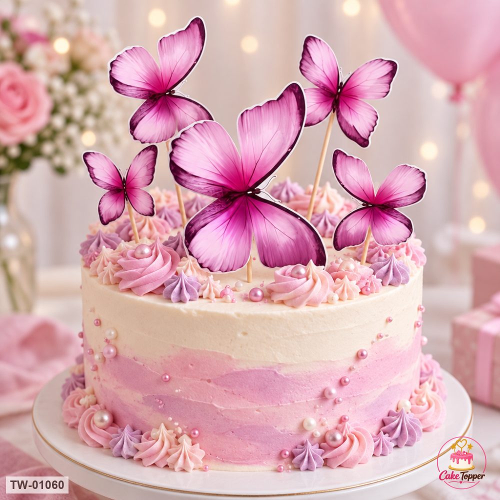 Butterfly Topper Sheet 36 on a cake