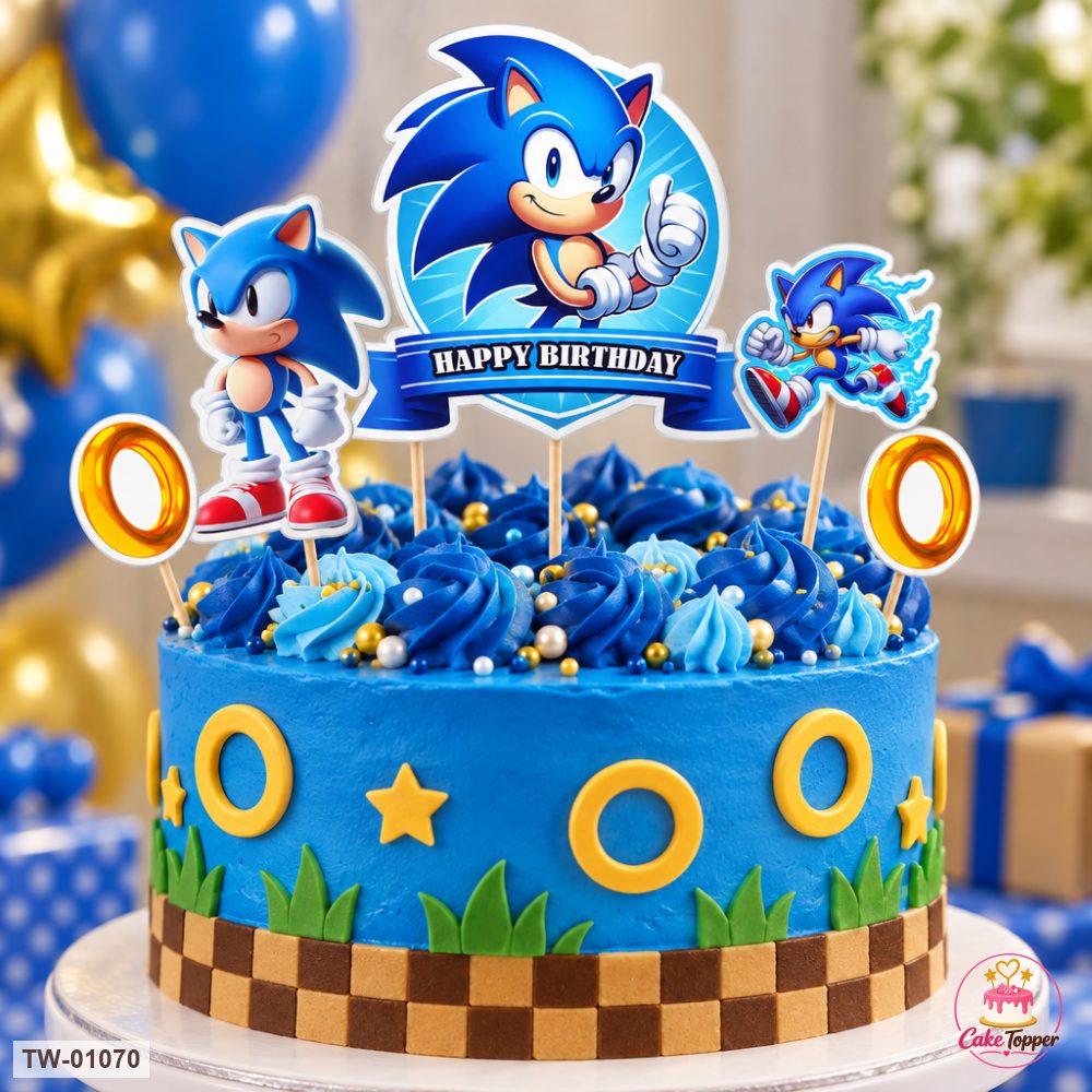 Sonic Topper Sheet 36 on a cake