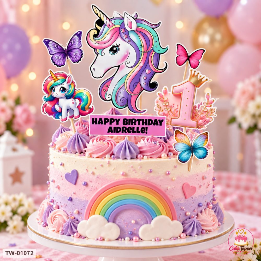 Unicorn Topper Sheet 36 on a cake