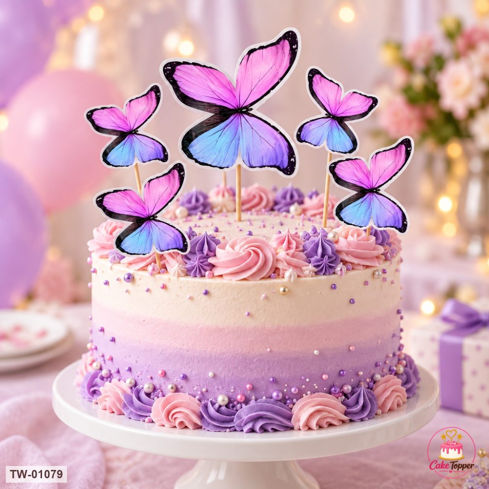 Butterfly Topper Sheet 37 on a cake