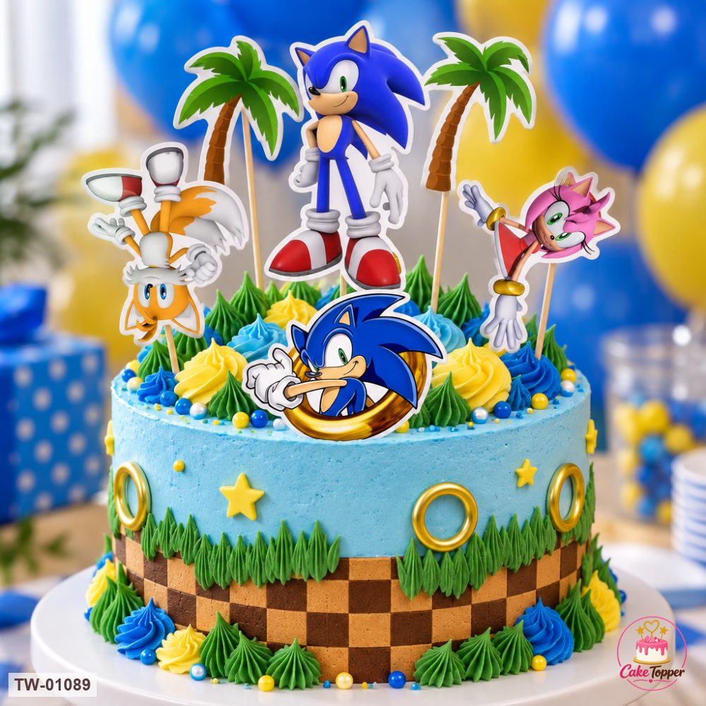 Sonic Topper Sheet 37 on a cake