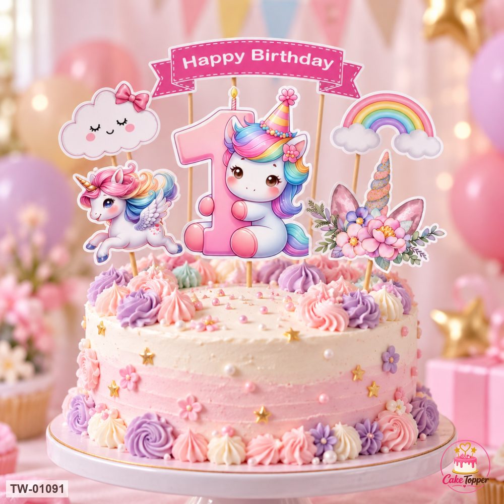 Unicorn Topper Sheet 37 on a cake