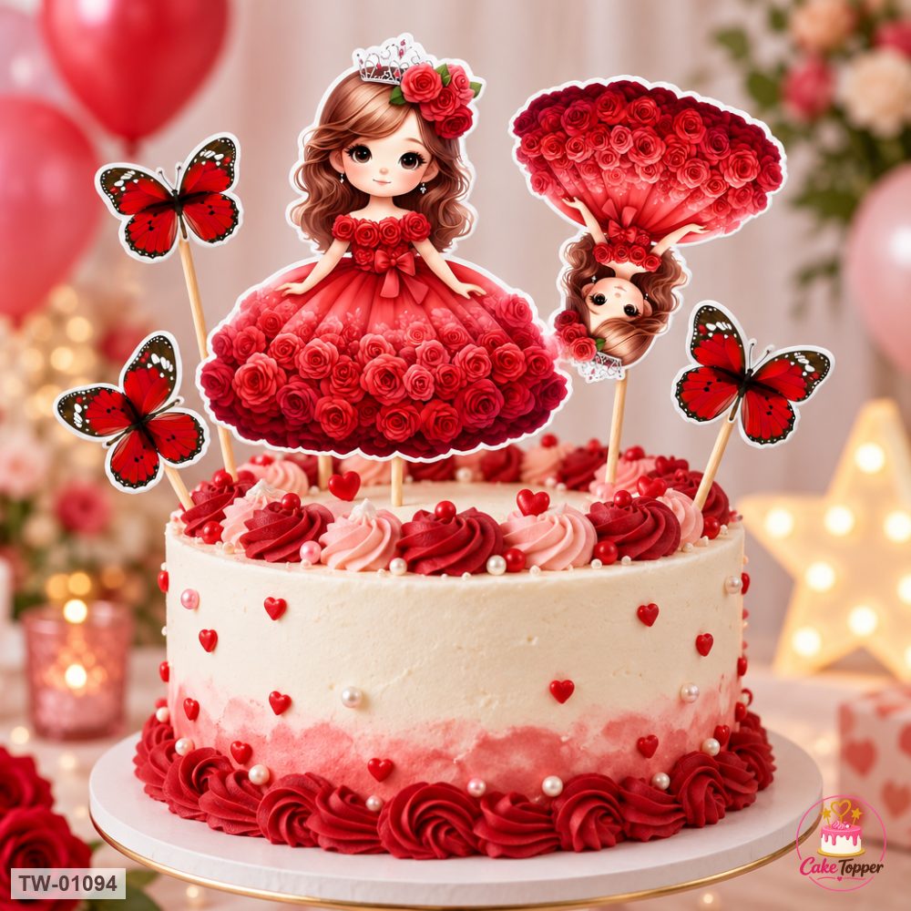 Little Girl Topper Sheet 37 on a cake