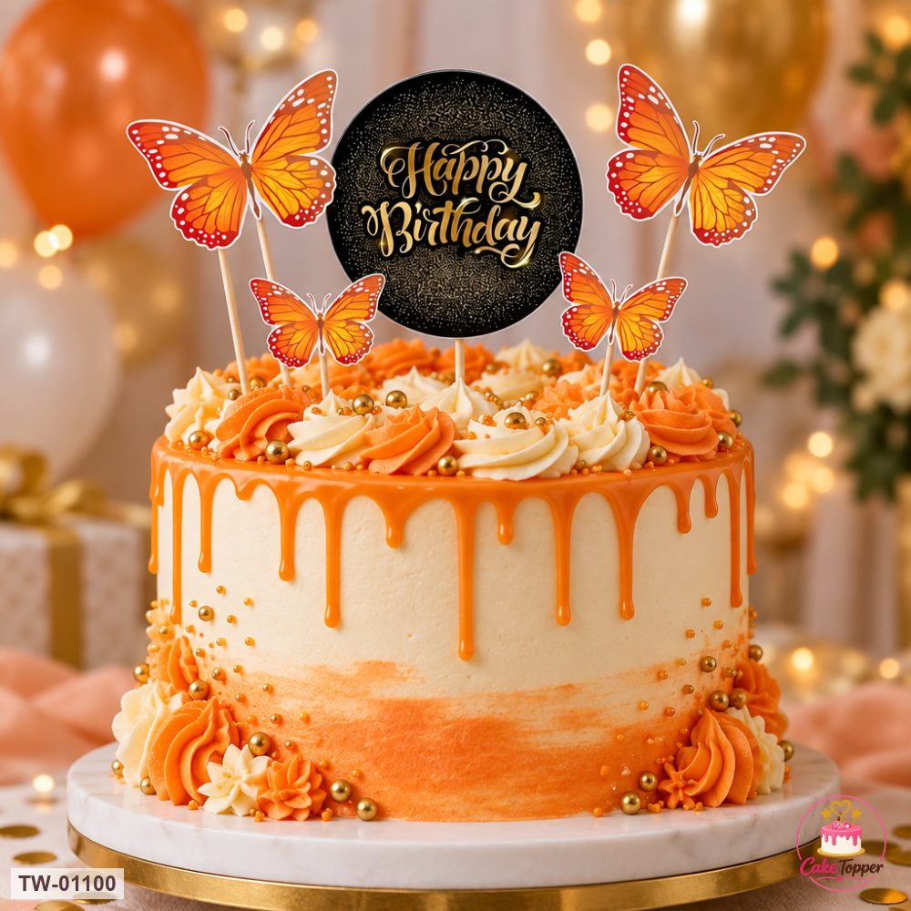 Happy Birthday Topper Sheet 38 on a cake