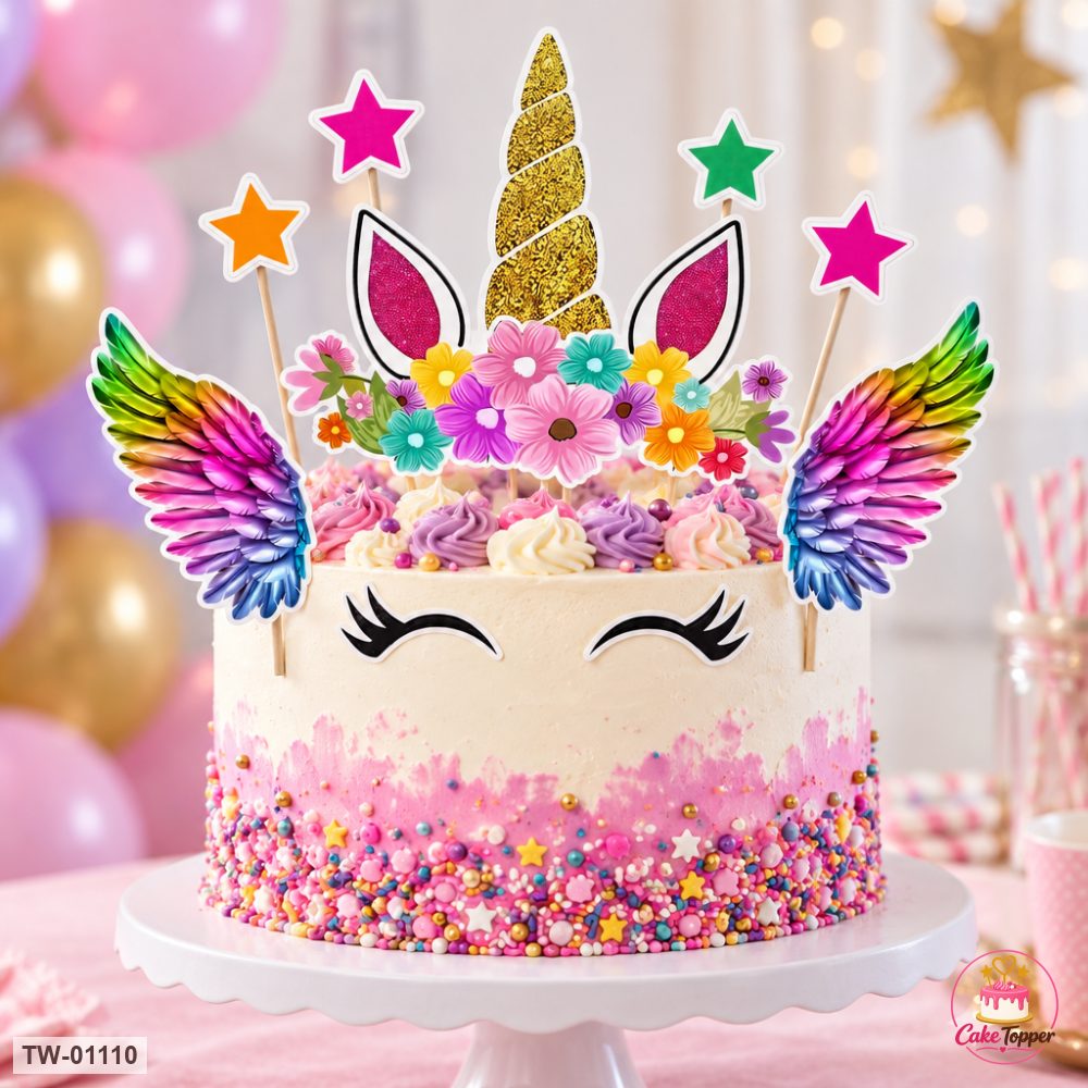 Unicorn Topper Sheet 38 on a cake