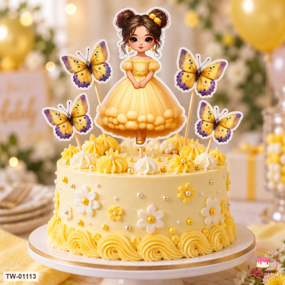 Little Girl Topper Sheet 38 on a cake