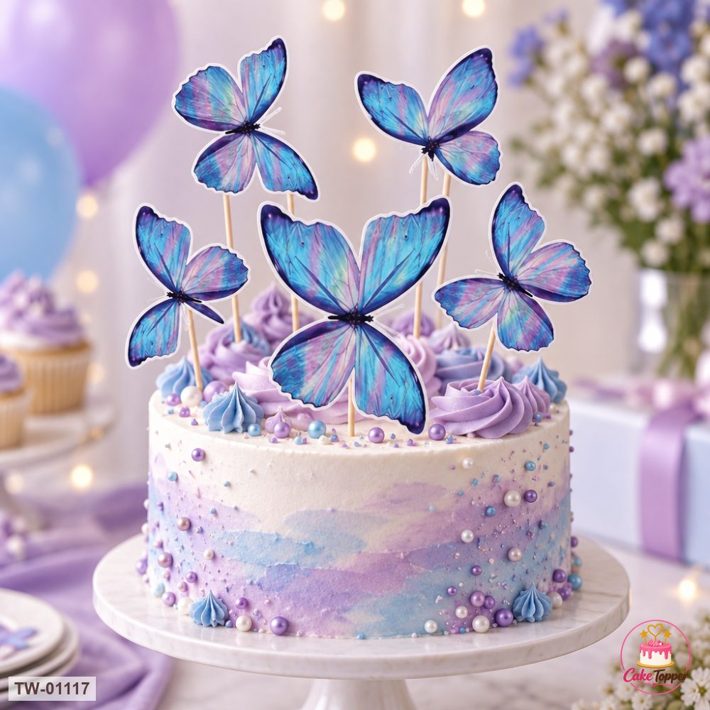 Butterfly Topper Sheet 39 on a cake