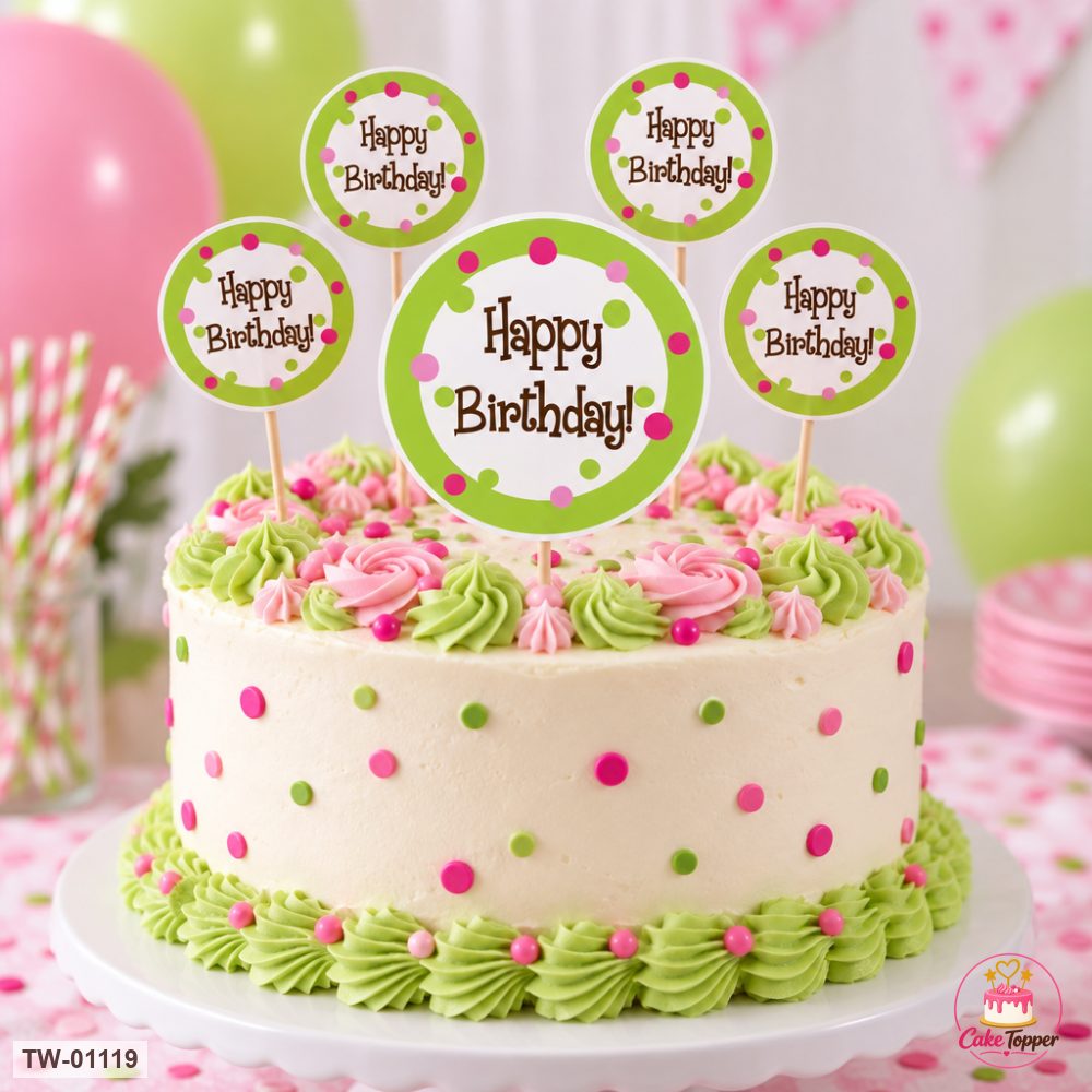 Happy Birthday Topper Sheet 39 on a cake