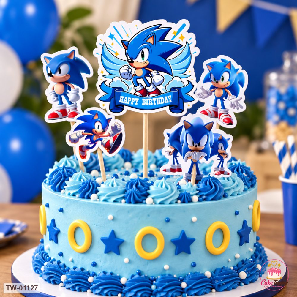 Sonic Topper Sheet 39 on a cake