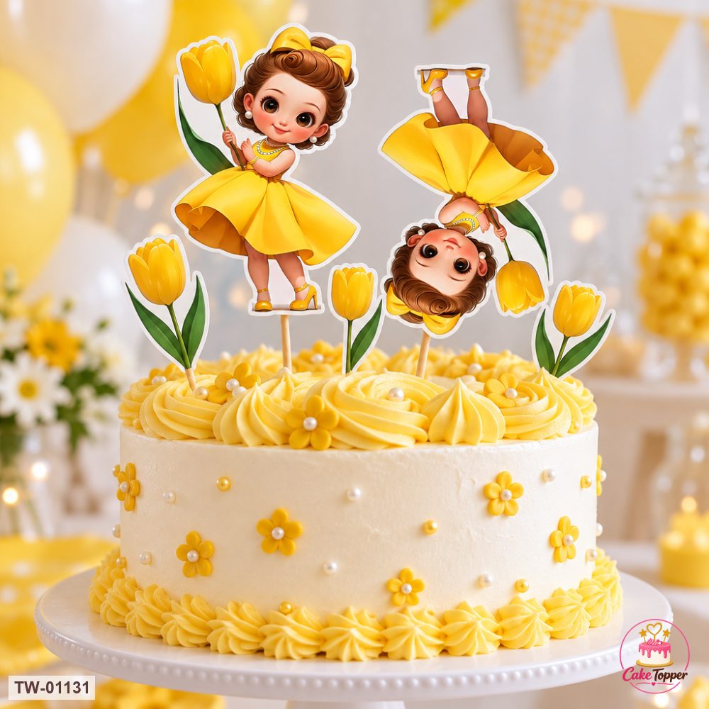 Little Girl Topper Sheet 39 on a cake