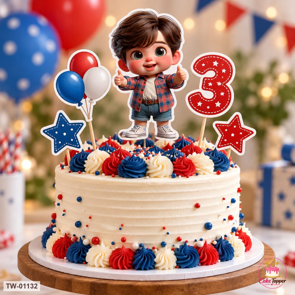 Little Boy Topper Sheet 39 on a cake