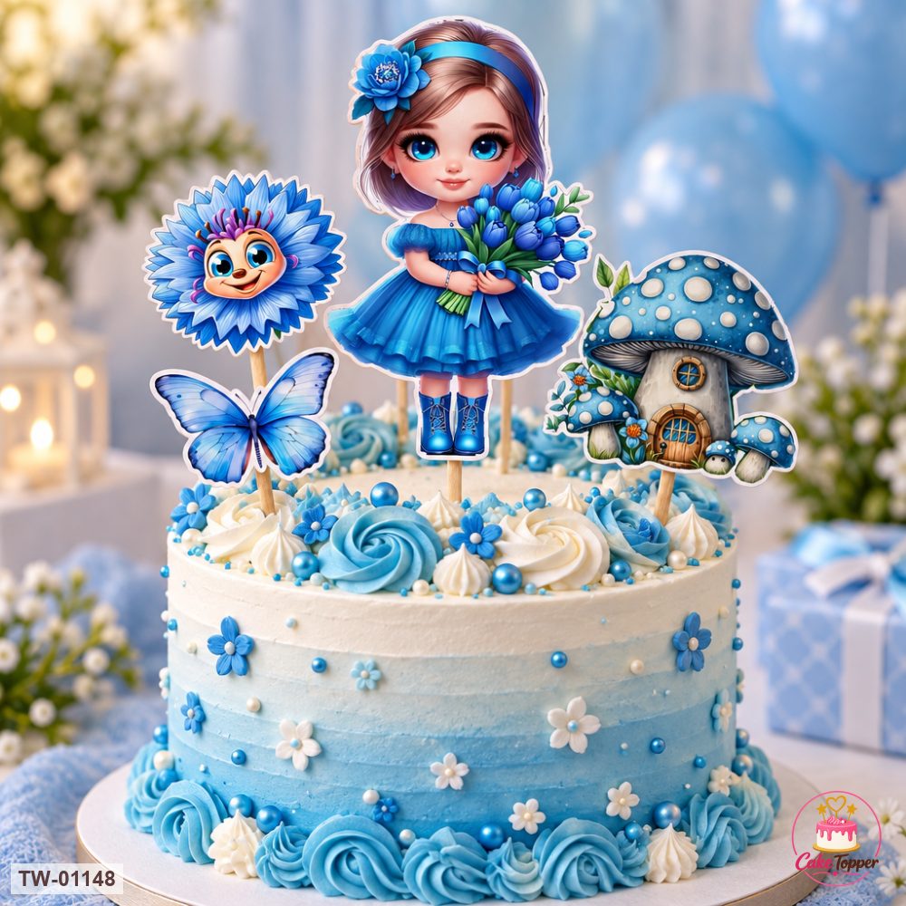 Little Girl Topper Sheet 40 on a cake