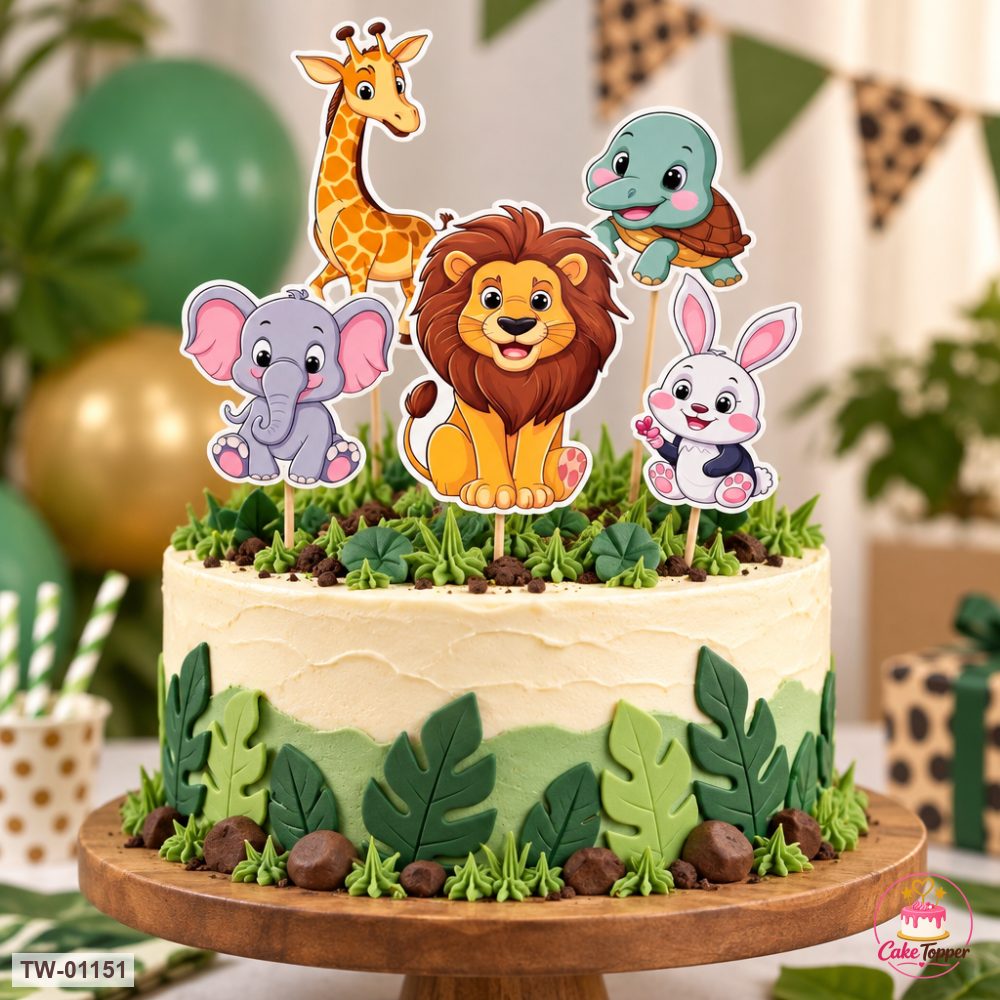 Animals Topper Sheet 41 on a cake