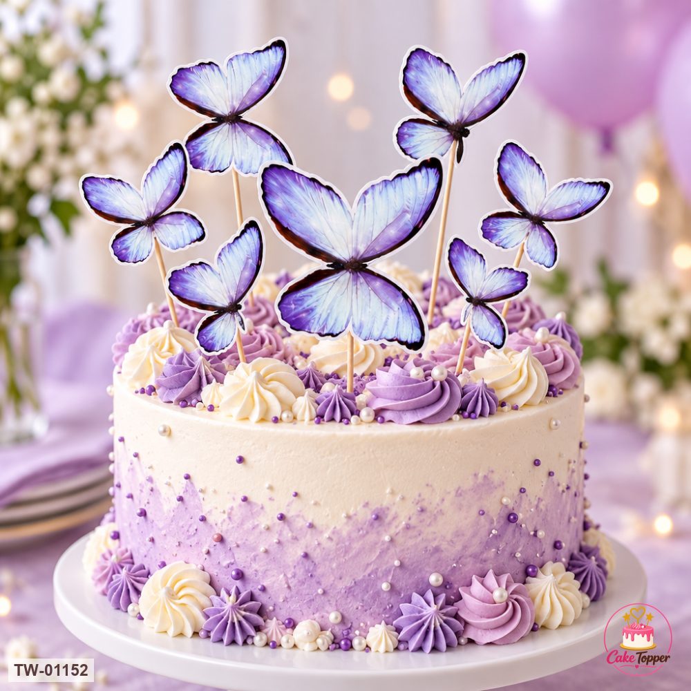 Butterfly Topper Sheet 41 on a cake