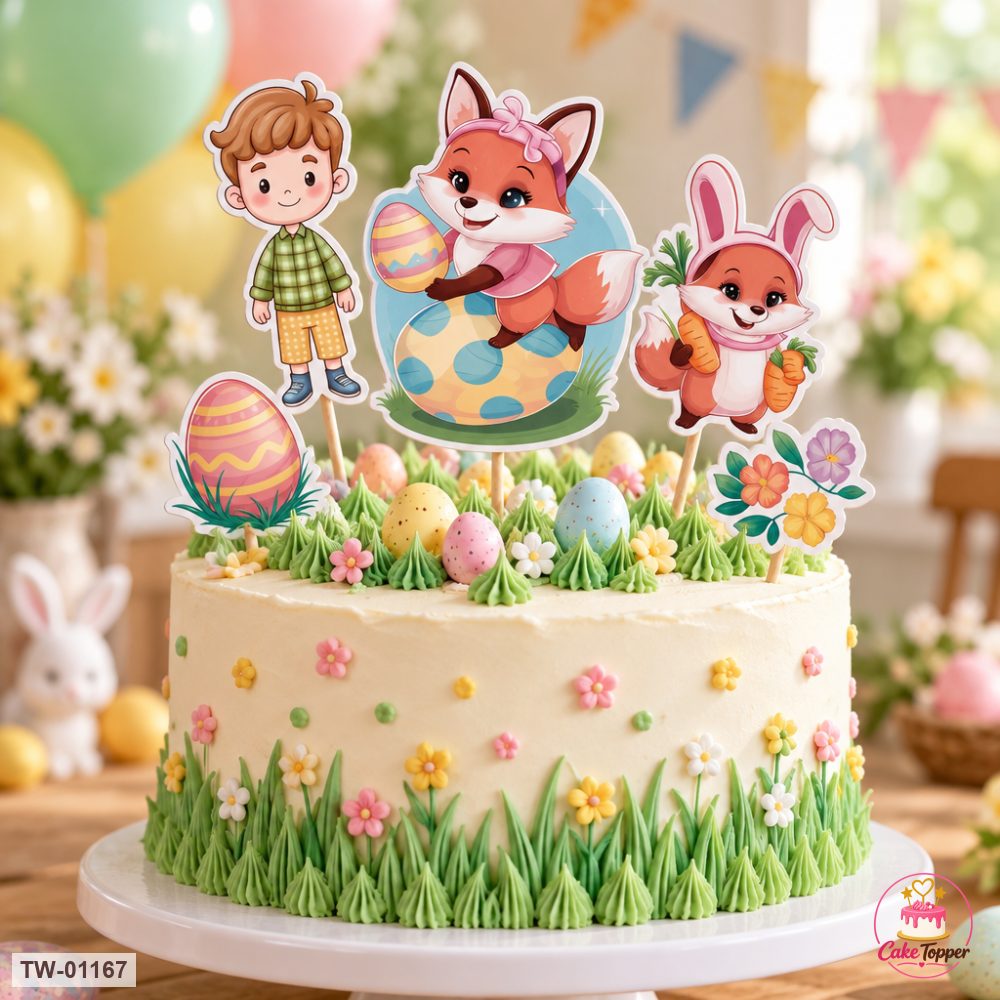 Animals Topper Sheet 42 on a cake
