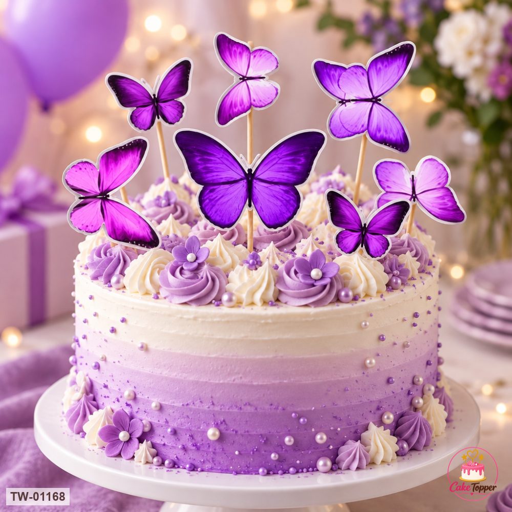 Butterfly Topper Sheet 42 on a cake