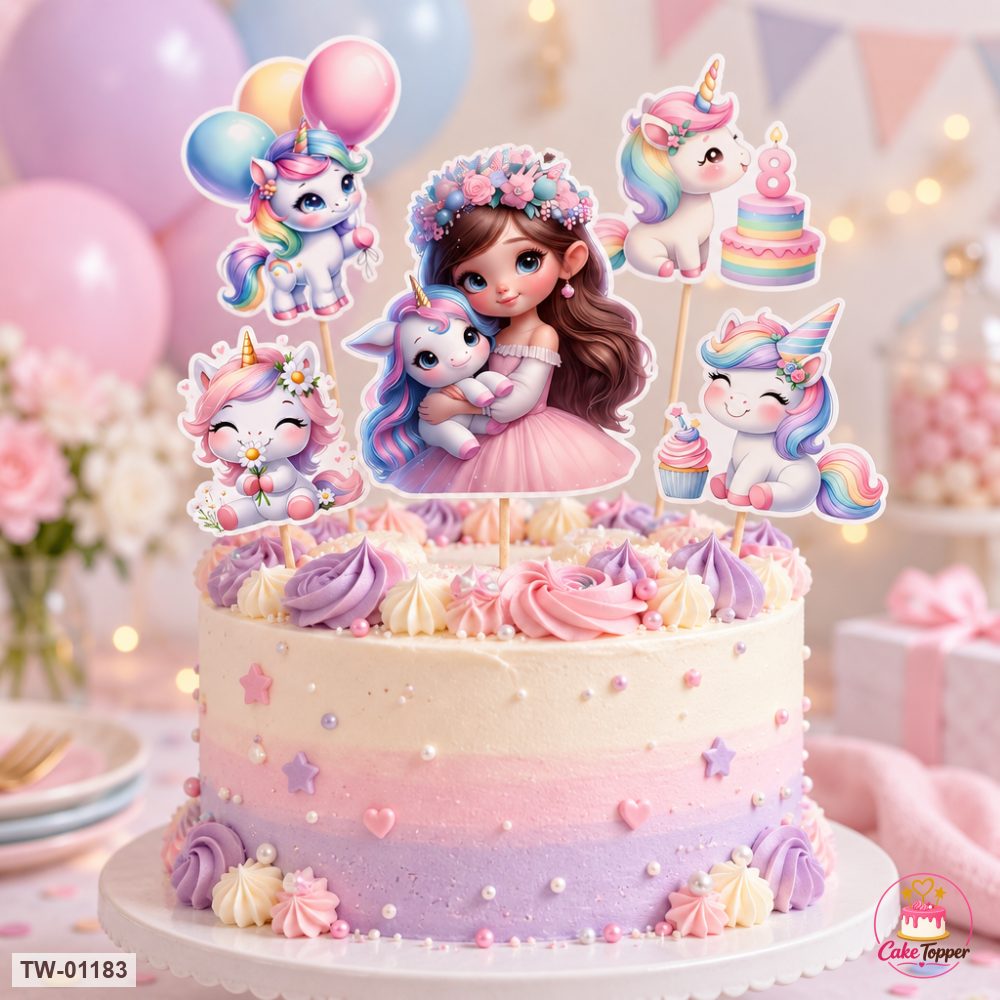 Animals Topper Sheet 43 on a cake