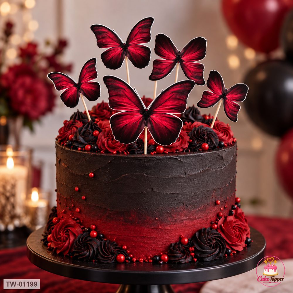 Butterfly Topper Sheet 44 on a cake