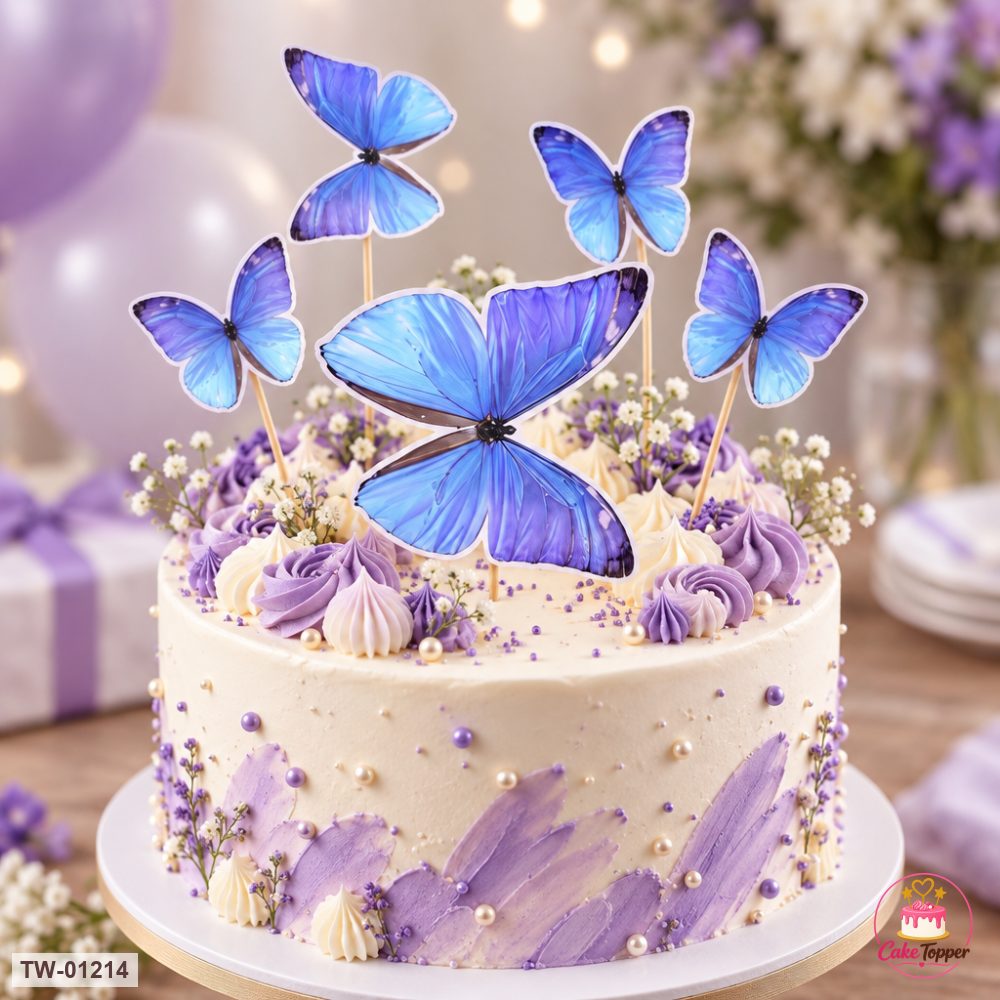 Butterfly Topper Sheet 45 on a cake