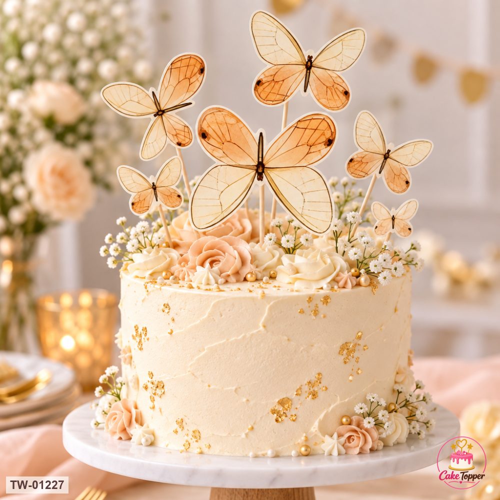 Butterfly Topper Sheet 46 on a cake