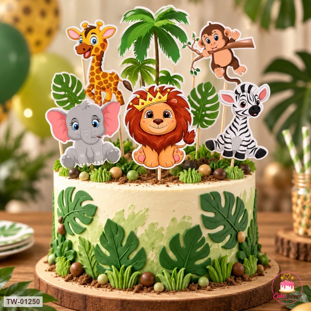 Animals Topper Sheet 48 on a cake