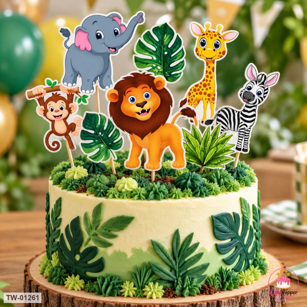 Animals Topper Sheet 49 on a cake