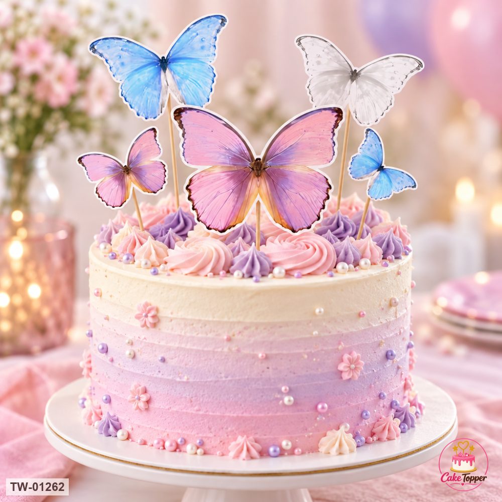 Butterfly Topper Sheet 49 on a cake
