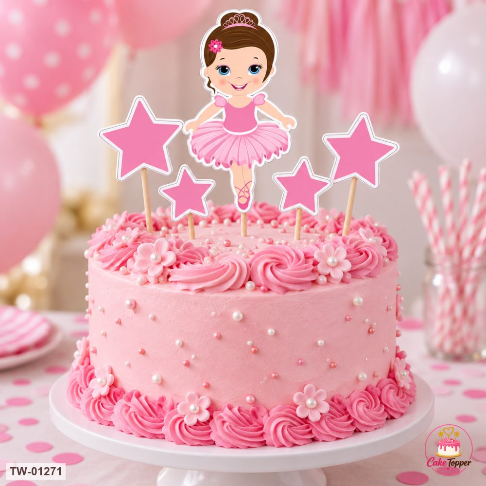 Little Girl Topper Sheet 49 on a cake