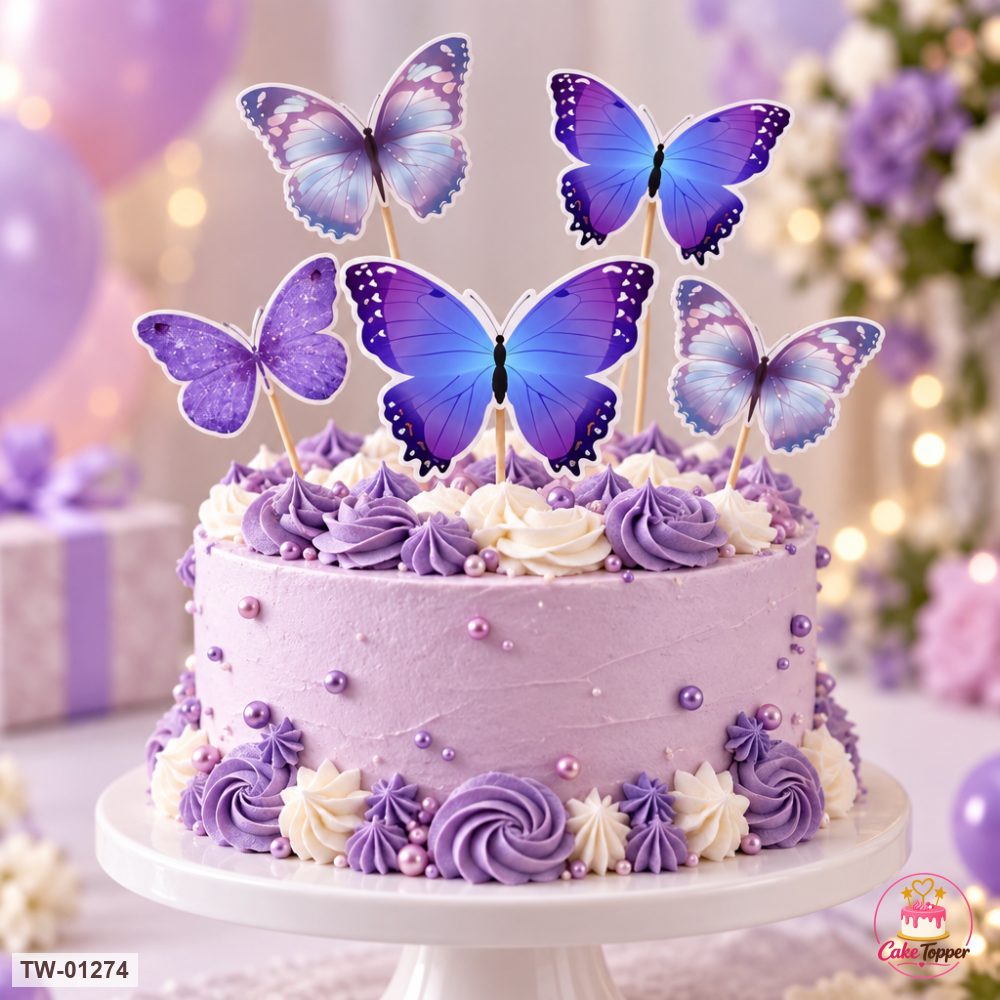 Butterfly Topper Sheet 50 on a cake