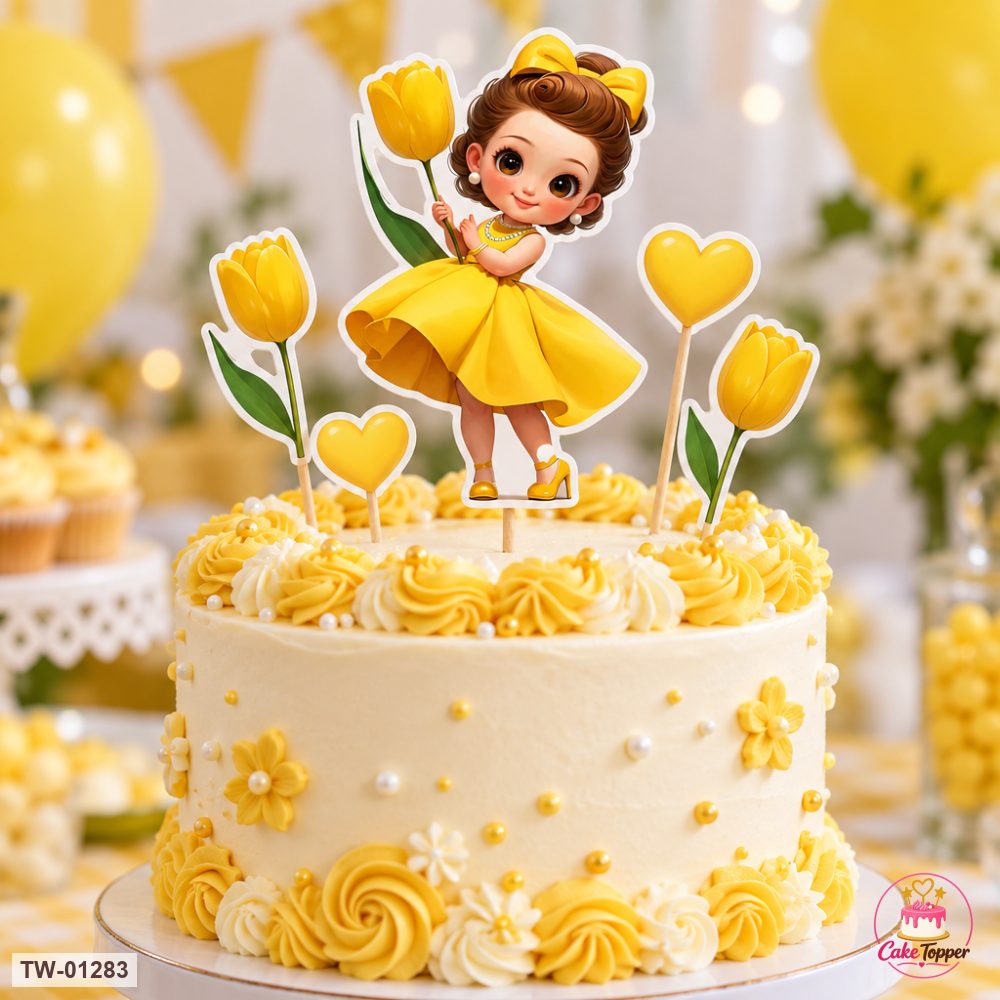 Little Girl Topper Sheet 50 on a cake