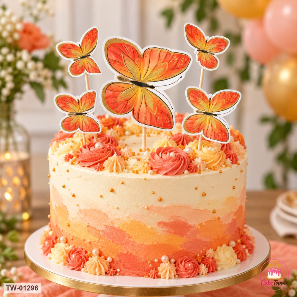 Butterfly Topper Sheet 52 on a cake