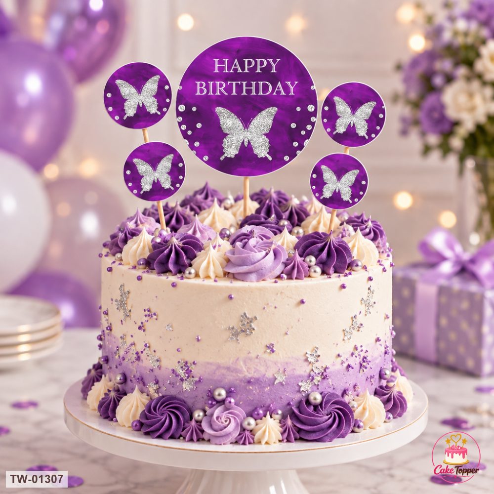 Happy Birthday Topper Sheet 51 on a cake