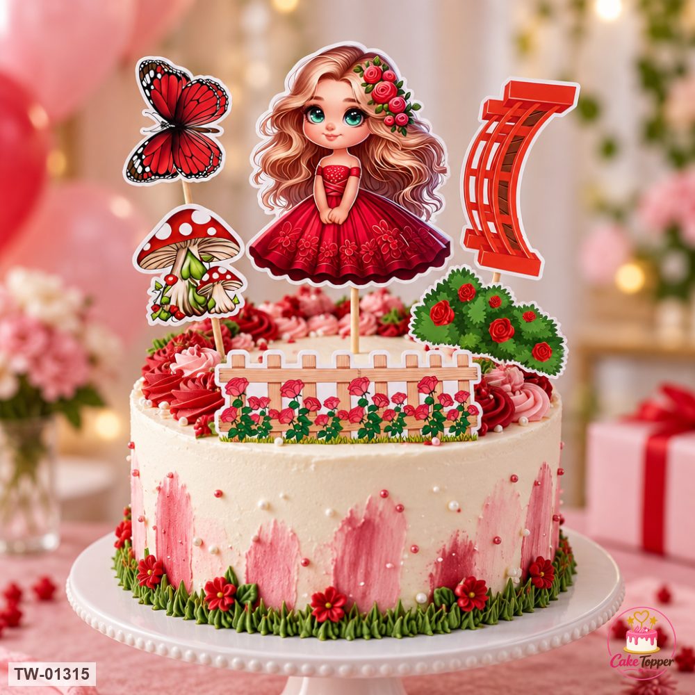 Little Girl Topper Sheet 52 on a cake