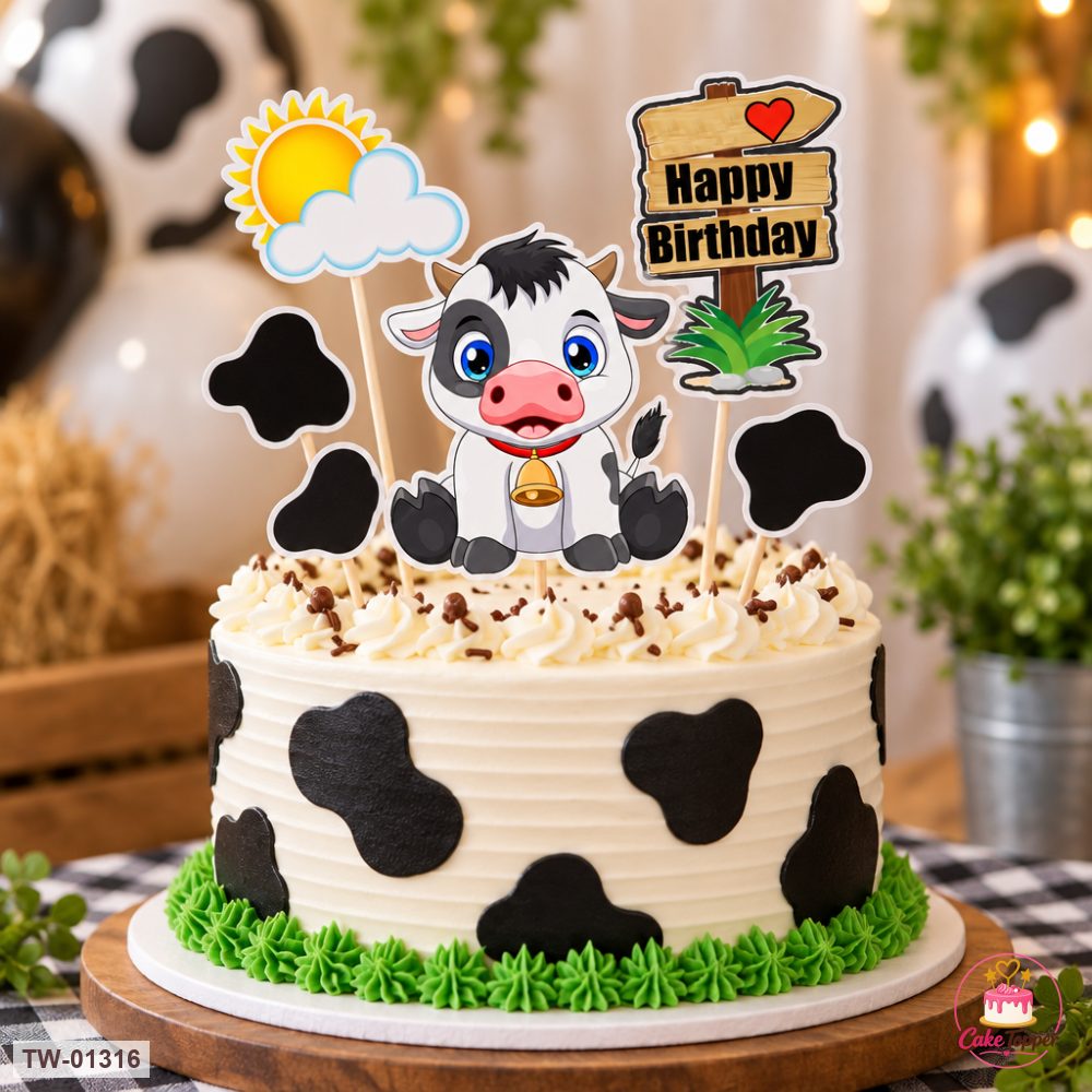 Animals Topper Sheet 54 on a cake