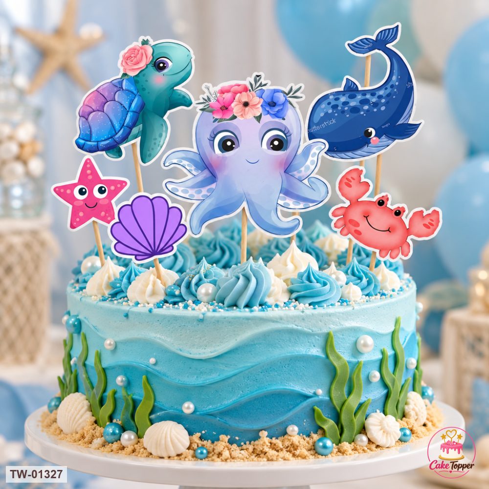 Animals Topper Sheet 55 on a cake