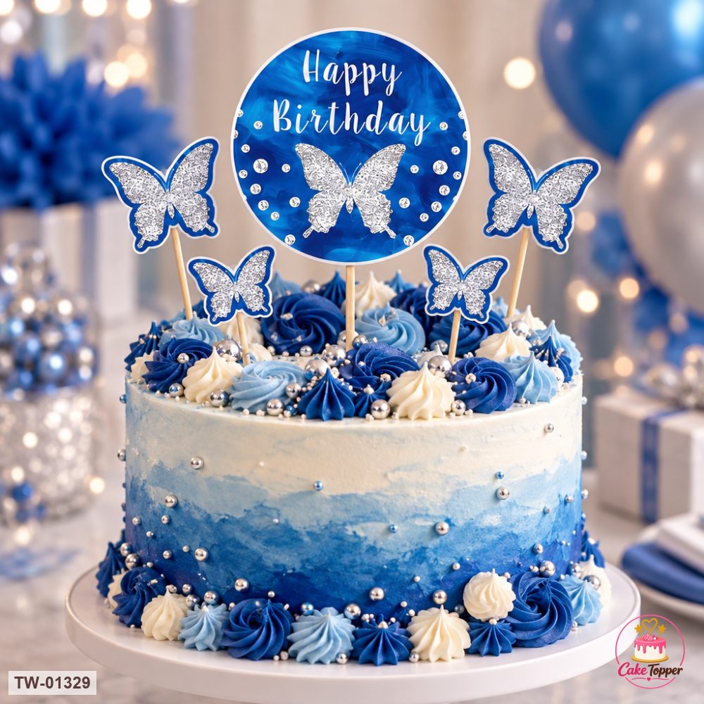 Happy Birthday Topper Sheet 53 on a cake