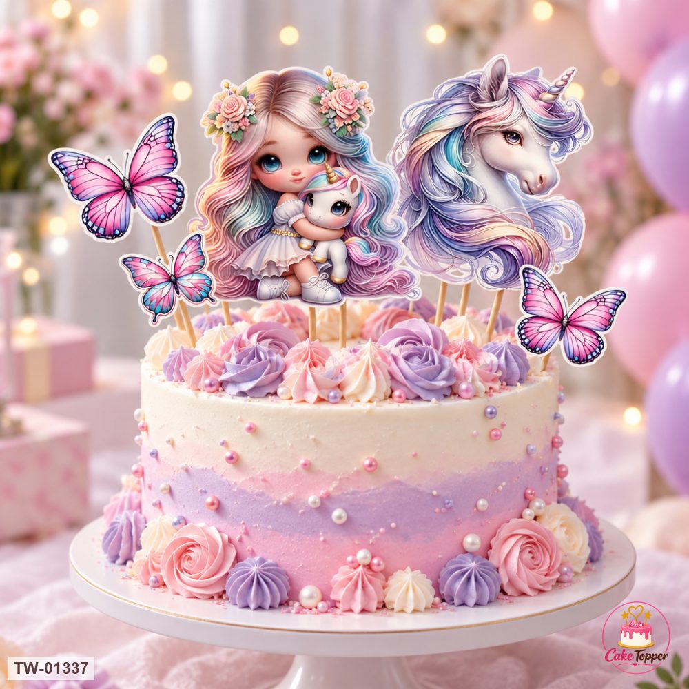 Little Girl Topper Sheet 54 on a cake