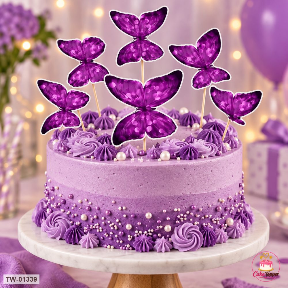 Butterfly Topper Sheet 56 on a cake