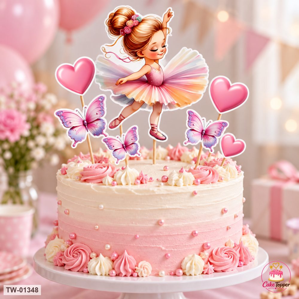 Little Girl Topper Sheet 55 on a cake