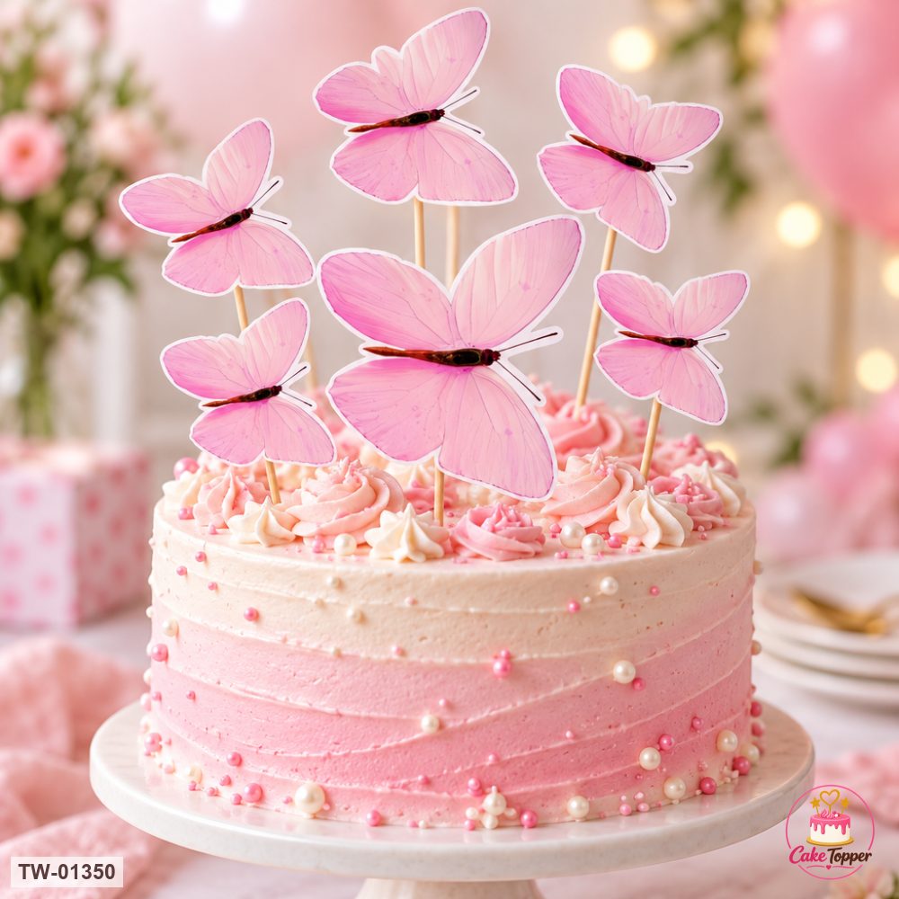 Butterfly Topper Sheet 57 on a cake